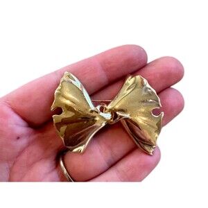 Vintage gold tone bow brooch pin